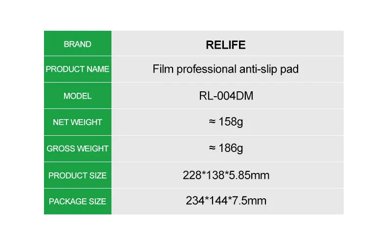 Almohadilla Silicona Antideslizante Profesional Relife RL-004DM para Reparación (Compatible Múltiples Dispositivos, Protección Cámara)