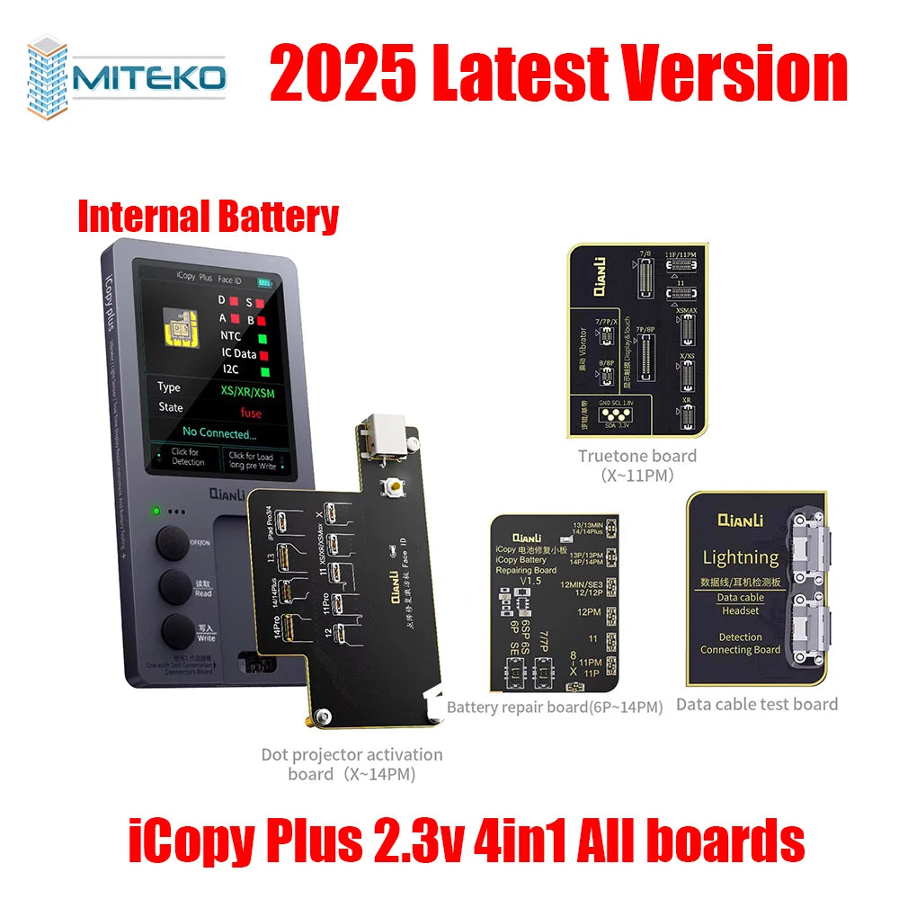 QIANLI iCopy Plus 2.3v 2025 Face ID Adaptor & Flex For X-14 PM Series Dot Matrix Recovery Activation Board Repair Tools