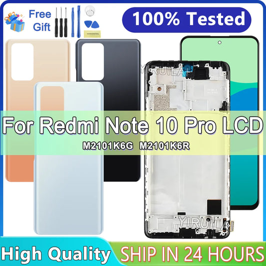 AAA Quality For Xiaomi Redmi Note 10 Pro LCD Display Touch Screen Digitizer Assembly For Redmi Note10 Pro M2101K6G M2101K6R