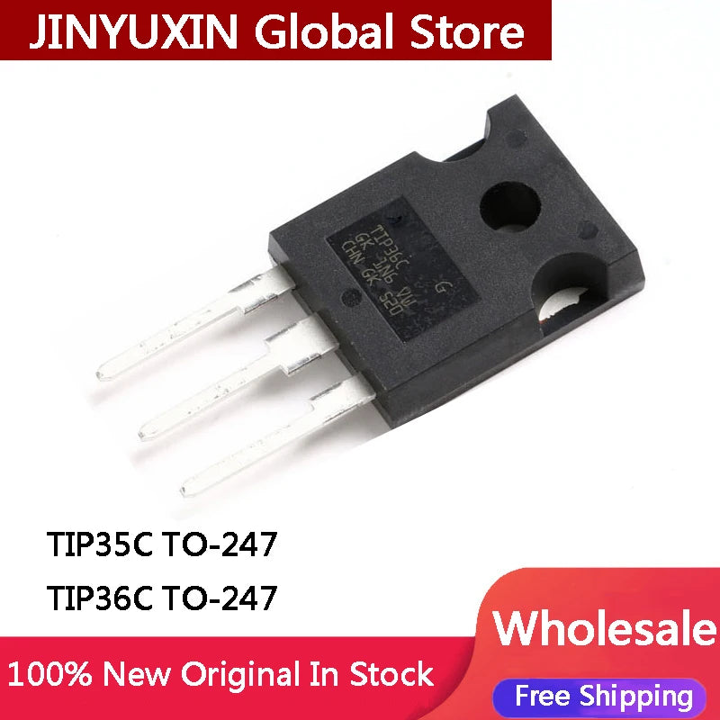 Lote 10 Pcs Transistores Darlington Par Complementario TIP35C (NPN) / TIP36C (PNP) TO-247 100V 25A