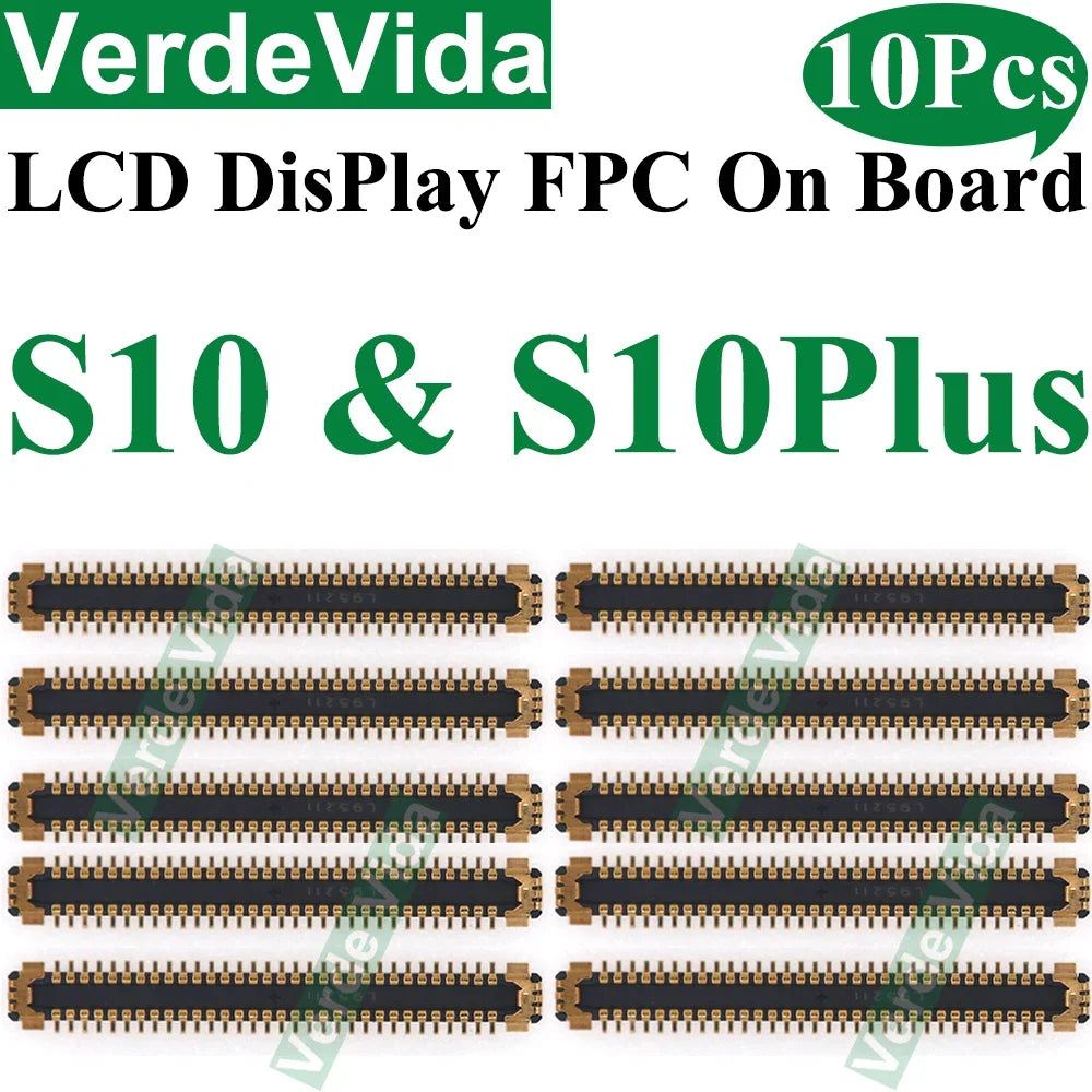 Conector FPC Flex Pantalla LCD para Placa Base Samsung S10 Lite/S21 FE/S22/S23 Ultra/S24 Plus/Note 10/20 (10 Unidades)