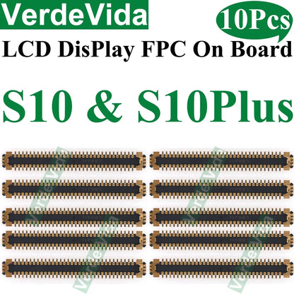 Conector FPC Flex Pantalla LCD para Placa Base Samsung S10 Lite/S21 FE/S22/S23 Ultra/S24 Plus/Note 10/20 (10 Unidades)