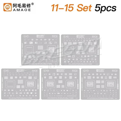 QIANLI MEGA-IDEA Black BGA Reballing Stencil Multifunction Universal Net for iPhone 6-16 Pro Max Planting Tin Steel Mesh tools