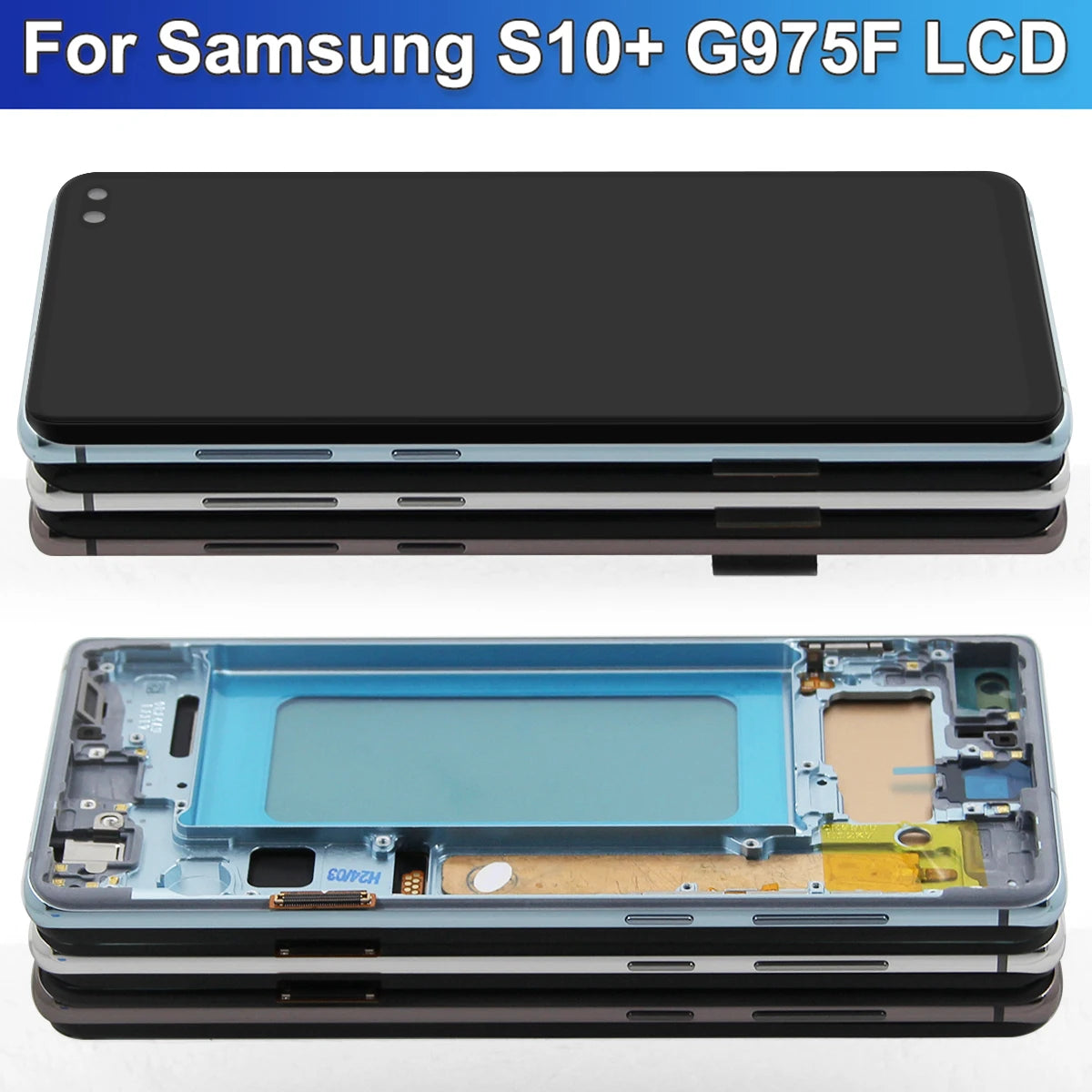Pantalla LCD de 6,4 pulgadas para Samsung, repuesto de montaje de digitalizador con pantalla táctil, probado, S10 +, G975F, G975U, G975W, G975