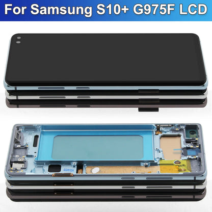 Pantalla LCD de 6,4 pulgadas para Samsung, repuesto de montaje de digitalizador con pantalla táctil, probado, S10 +, G975F, G975U, G975W, G975