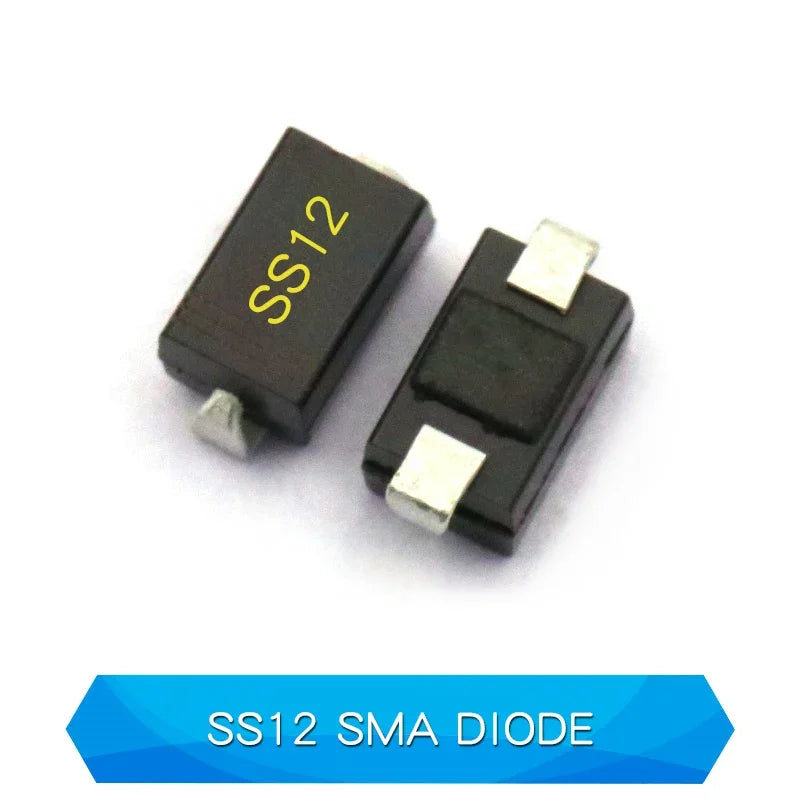 Diodo Schottky SMD (SS12/SS14/SS24/SS26/SS34/SS36/SS54/SS110/SS2200, SMA) (20 Unidades)