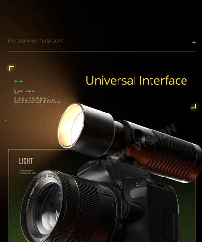 Linterna Proyector LED Sidande Photoolex (10W, 4 Colores) con Batería 8400mAh y Rosca 1/4"