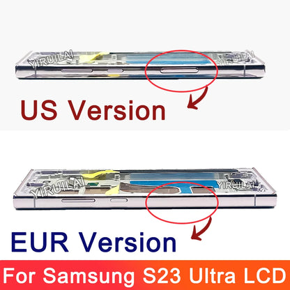 Pantalla LCD con Marco y Digitalizador Táctil para Samsung Galaxy S23 Ultra 5G (S918B/DS / S9180) (Probada)