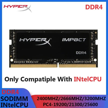 Memoria RAM HyperX Laptop DDR4 SODIMM (4/8/16GB, 2133-3200MHz, 260pin) - Compatible Intel CPU