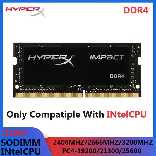 Memoria RAM HyperX Laptop DDR4 SODIMM (4/8/16GB, 2133-3200MHz, 260pin) - Compatible Intel CPU