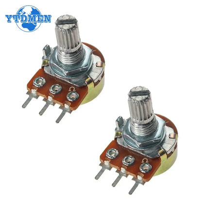 10pcs/lot WH148 Linear Potentiometer 15mm 3pin with Nuts and Washers WH148 B1K B2K B5K B10K B20K B50K B100K B250K B500K B1M