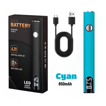 Kit Cautín Recargable USB (Batería Varilla Conector 510) Display LED, Voltaje Ajustable 3 Niveles, Herramienta DIY Reparación