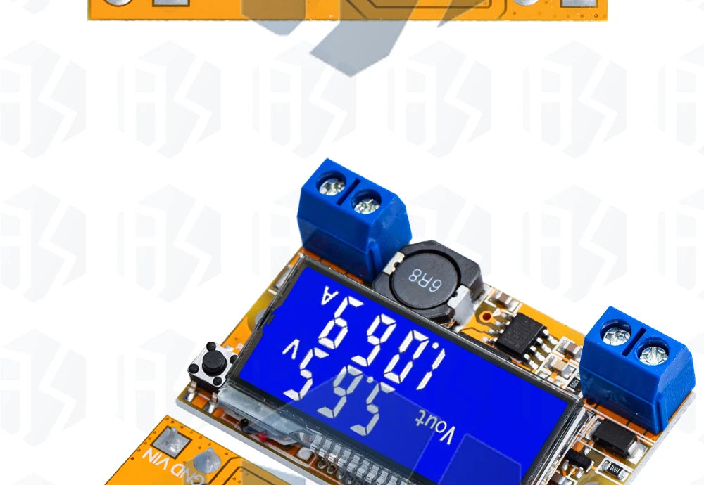 Módulo Convertidor Buck DC 5-23V a 0-16.5V 3A Max Step-Down Regulador Voltaje Ajustable LCD Dual Display