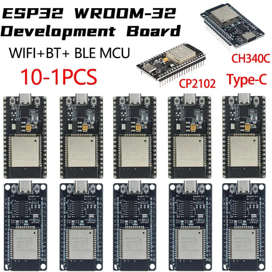 Placa Desarrollo ESP32 WROOM-32 (Tipo C, CH340C/CP2102) WiFi + Bluetooth Doble Núcleo Bajo Consumo
