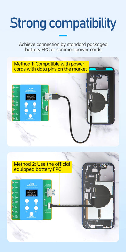 JCID JC Q1 Battery Health Quick Repair Board for iPhone 11, to 15 Pro, Solve Window, Pop-up Modify Battery Cycle, No Need FPC