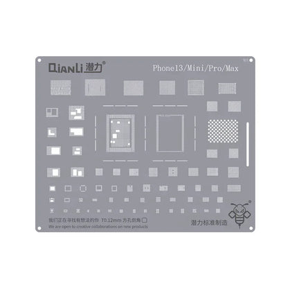 QIANLI MEGA-IDEA Black BGA Reballing Stencil Multifunction Universal Net for iPhone 6-16 Pro Max Planting Tin Steel Mesh tools