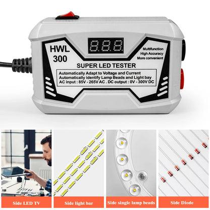 Tester LED 0-300V Output Probador Tiras Beads Mantenimiento TV LCD Inspección Multiuso