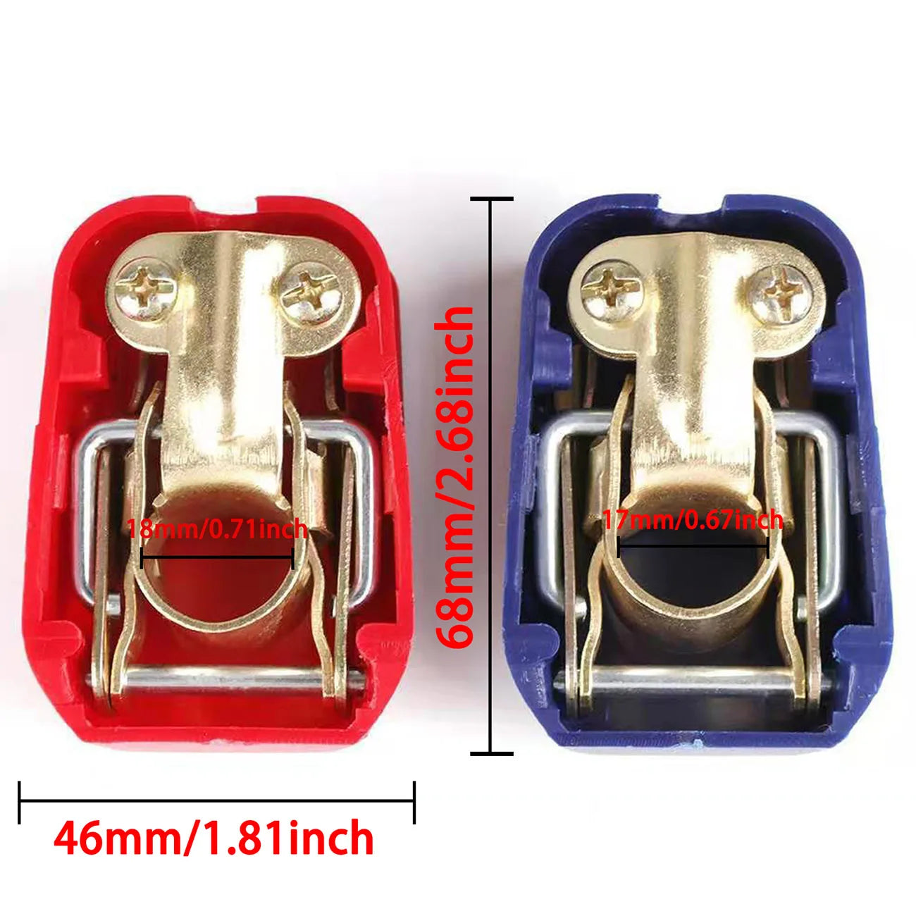 Conectores Terminal Batería Auto Liberación Rápida 12V/24V Positivo/Negativo Extremos Cable para Tipo SAE/JIS (2 Piezas)