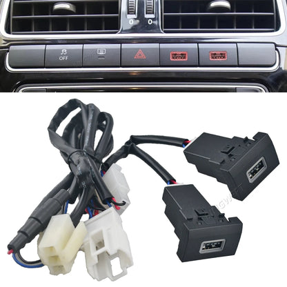 Cargador Auto Rápido QC3.0 + USB-C PD Socket Interfaz con Botón para VW Polo (2011-2013)