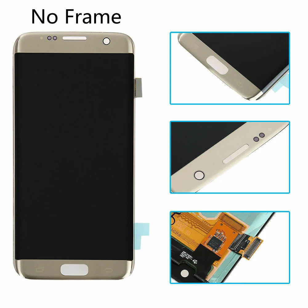 Pantalla AMOLED 5.5" con Digitalizador Táctil para Samsung Galaxy S7 Edge (G935/G935F) (Con Sombra Quemada, Probada) + Tapa Trasera