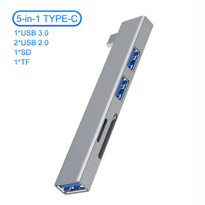Hub USB-C 4-en-1 USB 3.0 + PD 60W + Type-C 3.1 Splitter OTG para Xiaomi/Lenovo/MacBook Pro/Air