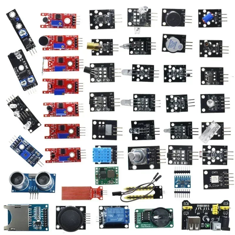 Kit Inicio Módulos Sensores (45 en 1, 16 Tipos) con Caja para Arduino/Raspberry Pi/UNO R3/MEGA2560 (Superior a 37 en 1)