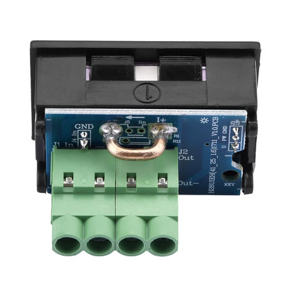 Voltímetro Amperímetro Digital DC (7-100V, 20A/50A Shunt Integrado) - Panel Display LED Dual 0.28"