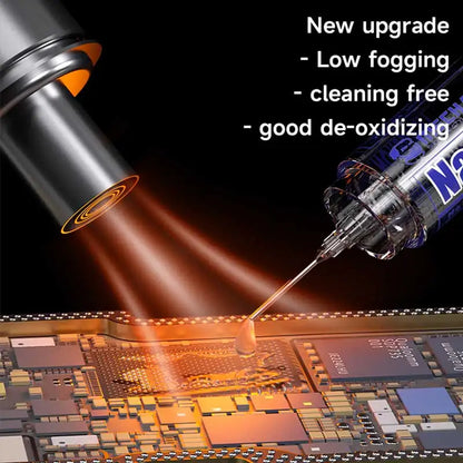 Flux Pasta Nano MECHANIC M35 (10cc) con 3 Agujas para Chip/Placa Base (Alto Rendimiento Reparación) Herramienta Soldadura
