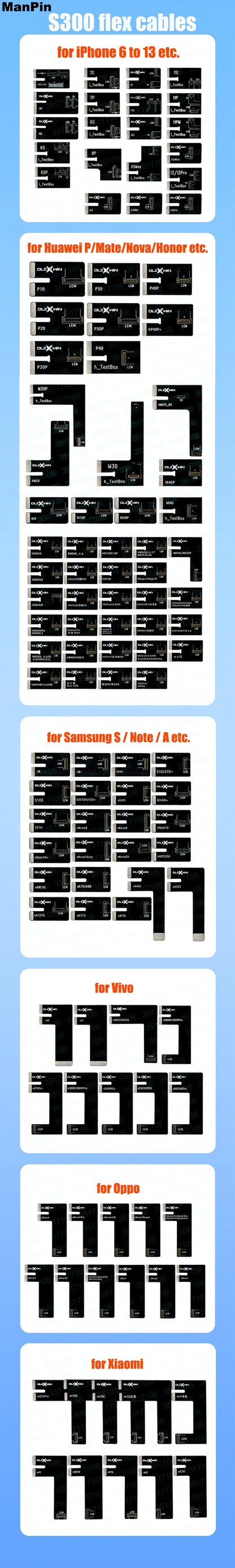 Base Conexión Flex para Tester Inteligente S800/S300 - Prueba Pantalla, Táctil, Corriente, True Tone, Batería