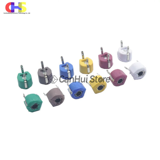 Capacitor Cerámico Variable Trimmer 6mm (3pF-120pF) Ajustable - Pack 10 Unidades (Valores Surtidos)