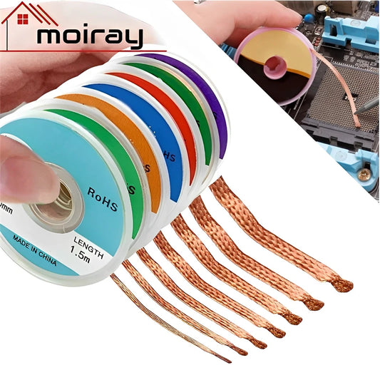 Malla Desoldadora Trenzada (1mm/2.5mm/4mm, 1.5m/3m) Alambre Removedor Mecha Soldadura Estaño Cable Flux Herramienta Reparación