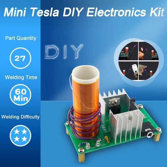 Kit DIY Bobina Tesla Divertida con Arco y Audio - Producción/Ensamblaje Electrónico Experimental (Soldar)