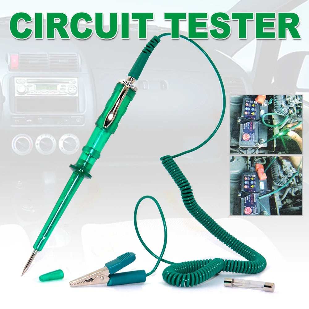 Pluma Tester Voltaje Circuito Universal Auto/Camión con Display Digital y Luz - Accesorio Reparación