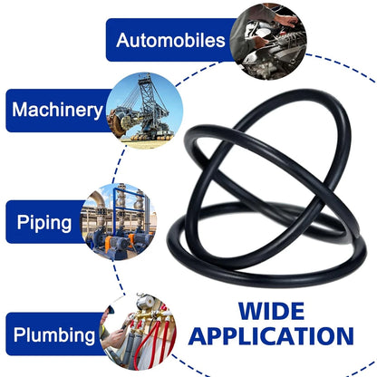 Set Surtido O-Rings Goma Nitrilo 32 Tamaños Universales (Junta Sello) para Plomería/Automotriz/Grifo Reparación (225/419 Piezas)