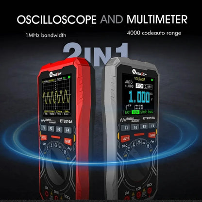 Osciloscopio y Multímetro Digital 2 en 1 Tooltop ET2010A (1MHz, 2.5MSps) Portátil