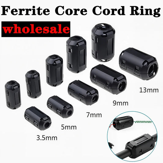 Filtro Ferrita Clip Anti-Interferencia EMI/RFI Alta Calidad - Varios Diámetros (3.5mm a 15mm) - Lote 10 Piezas