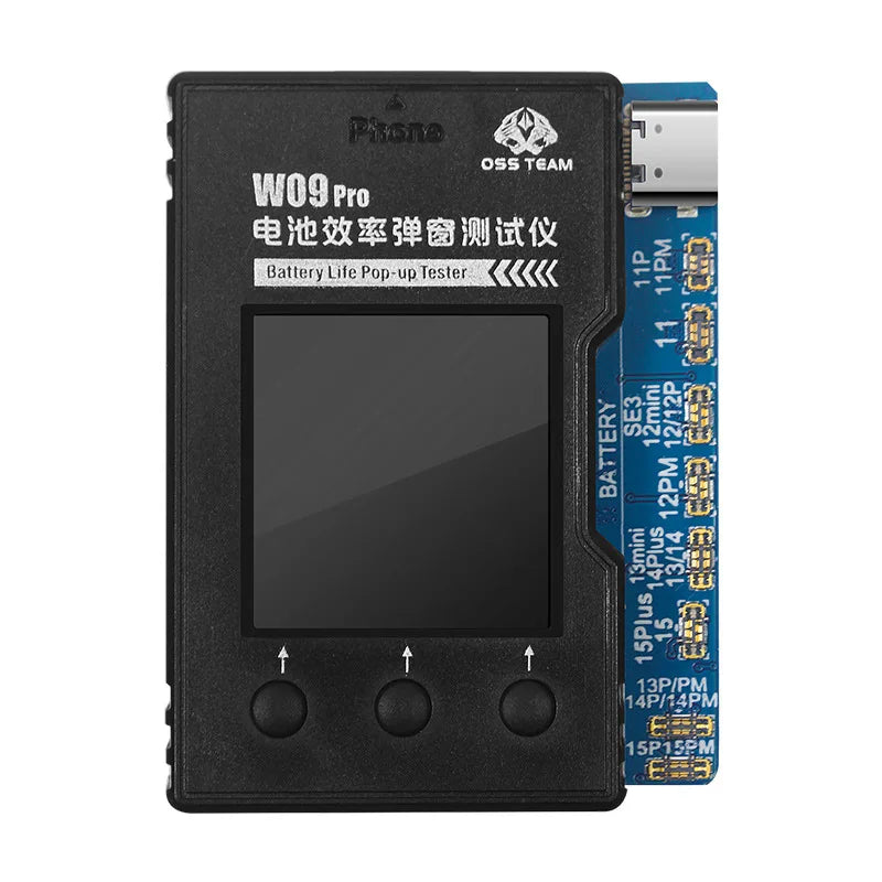 OSS W09 Pro V3 Battery Life Pop-up Tester for iPhone11-15PM Detection Modify Battery Efficiency 100% Cycle Health Data Tool