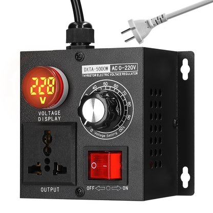 Regulador Voltaje AC 220V 4000W/5000W SCR Dimmer Ajustable Velocidad/Temperatura/Luz