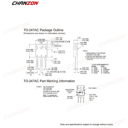 MOSFET Alta Potencia TO-247 - Varios Tipos (IRFP260/460/250/240/450/064/360/150) - Lote 5 Piezas
