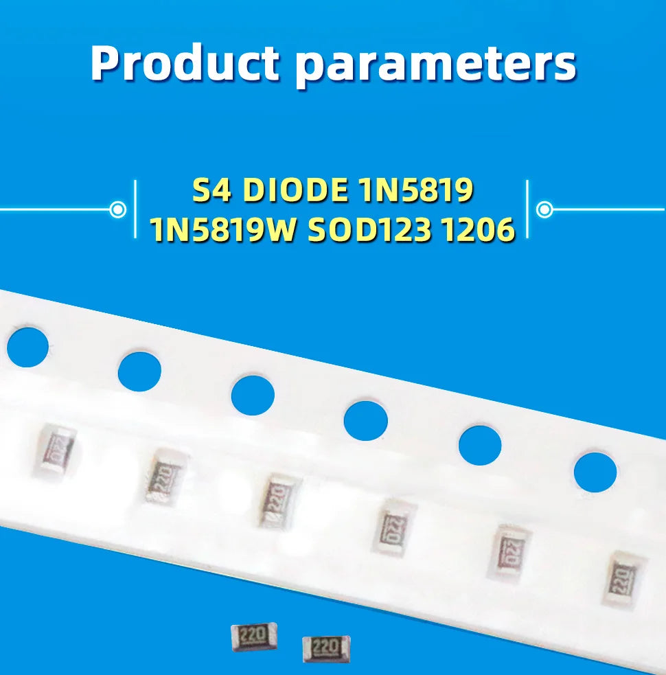 Diodo Schottky SMD (SS12/SS14/SS24/SS26/SS34/SS36/SS54/SS110/SS2200, SMA) (20 Unidades)