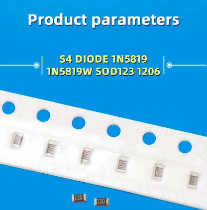 Diodo Schottky SMD (SS12/SS14/SS24/SS26/SS34/SS36/SS54/SS110/SS2200, SMA) (20 Unidades)