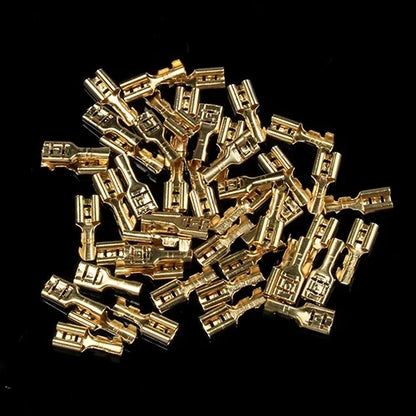 Set Terminales Conector Cable Hembra/Macho Spade Crimp (2.8/4.8/6.3mm) con Mangas Aislantes Transparentes (200 Piezas)