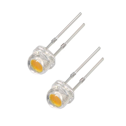 Diodo LED Super Brillante Sombrero Paja F5 (5mm) Azul/Verde/Rojo/Amarillo/Blanco para DIY Electrónico (50 Unidades)