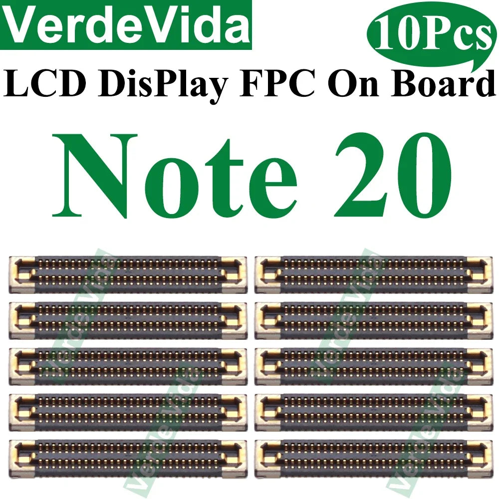 Conector FPC Flex Pantalla LCD para Placa Base Samsung S10 Lite/S21 FE/S22/S23 Ultra/S24 Plus/Note 10/20 (10 Unidades)