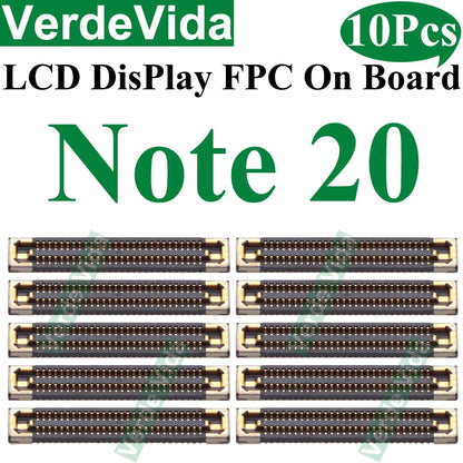 Conector FPC Flex Pantalla LCD para Placa Base Samsung S10 Lite/S21 FE/S22/S23 Ultra/S24 Plus/Note 10/20 (10 Unidades)