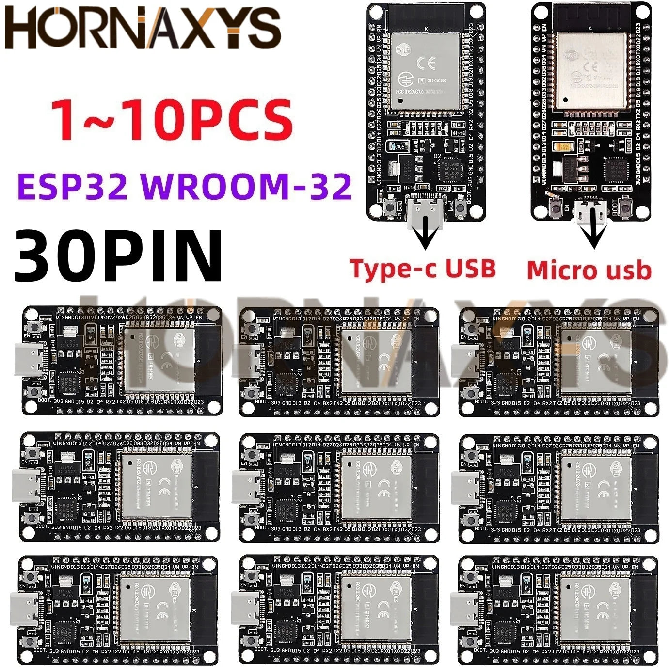 Placa Desarrollo ESP32 (ESP-32/ESP-32S) WiFi + Bluetooth Doble Núcleo Bajo Consumo (Similar ESP8266) (1-10 Unidades)