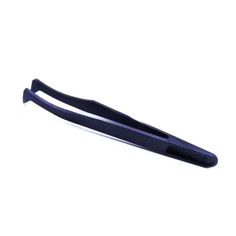 Pinzas Antiestáticas Fibra Carbono Herramienta Reparación Relojero (Plástico Negro)