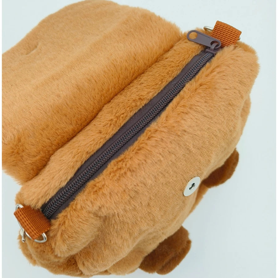 Mochila Peluche Capibara Kawaii Bolso Hombro/Mini Morral Muñeco Peludo Regalo