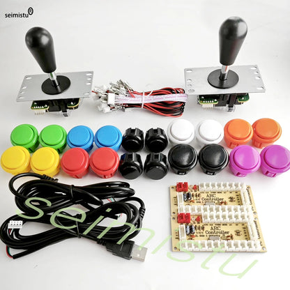 Kit DIY Joystick Arcade (Copia Sanwa) con Botones Pulsadores para PC/Raspberry Pi (Controlador USB Zero Delay)