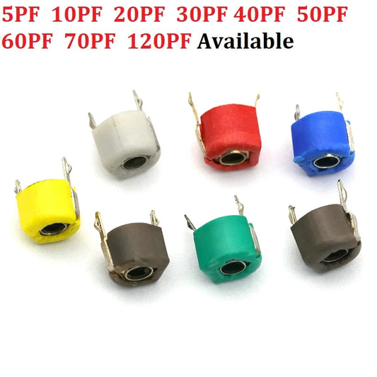 Capacitor Variable Trimmer Plástico 6mm JML06 (5pF-120pF) Ajustable - Unidad (Especificar Valor)